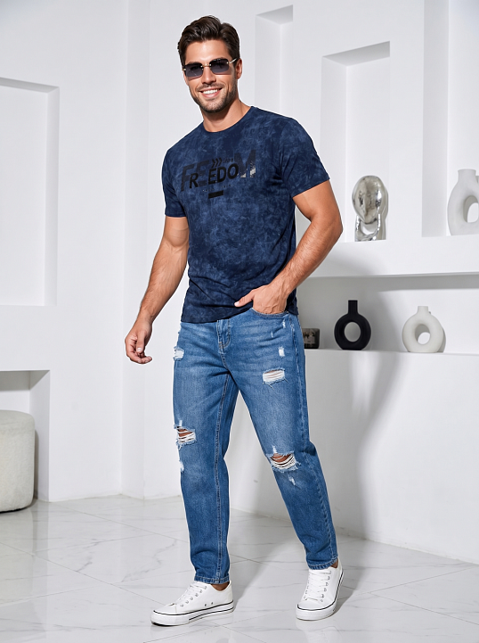 Футболка мужская Рич варенка синий