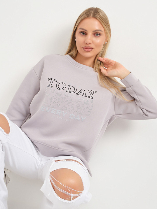 Свитшот женский Лео серый