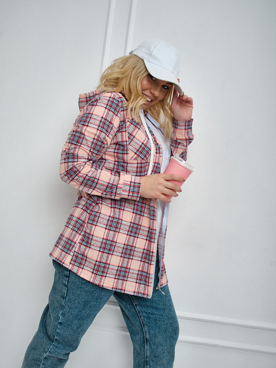 Рубашка Азарт-2 набивная бежевый/клетка