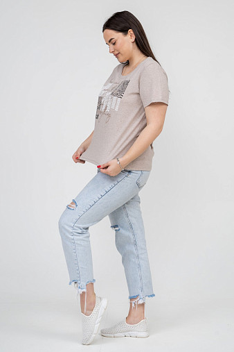 Футболка женская Сафари-1 бежевый/меланж