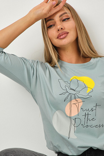 Лонгслив Николь аква