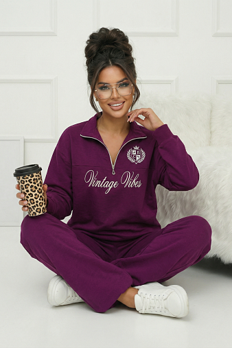 Костюм женский Верона однотонный марсала