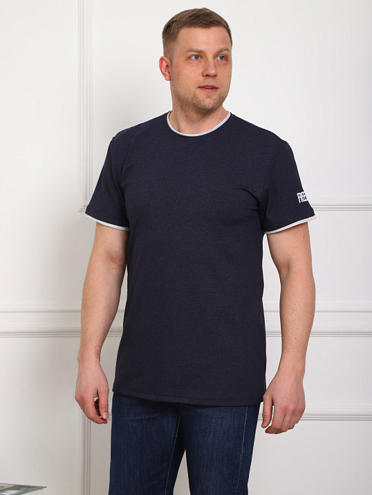 Футболка мужская Смарт синий/меланж
