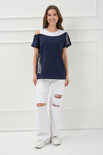 Футболка женская Мирэль т.синий