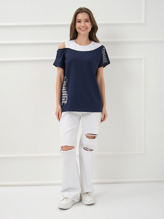 Футболка женская Мирэль т.синий