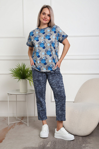 Костюм женский Линда джинс/круги