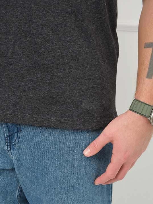 Футболка мужская Респект антрацит/меланж