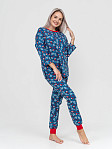 Пижама Уют синий/снегири