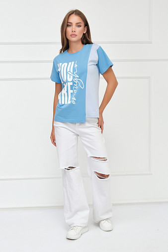 Футболка женская Рефлекс голубой/св.голубой