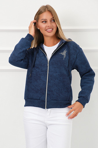 Толстовка женская Дюна начёс индиго