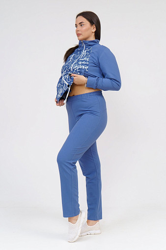 Костюм Теплый вечер индиго/буквы