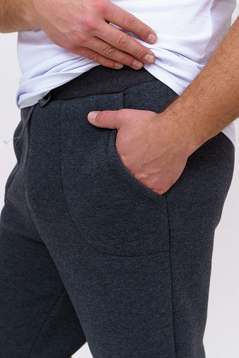 Брюки мужские футер 3-х нитка антрацит/меланж