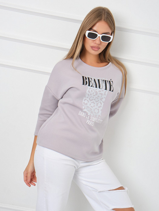 Свитшот женский Бьюти серый