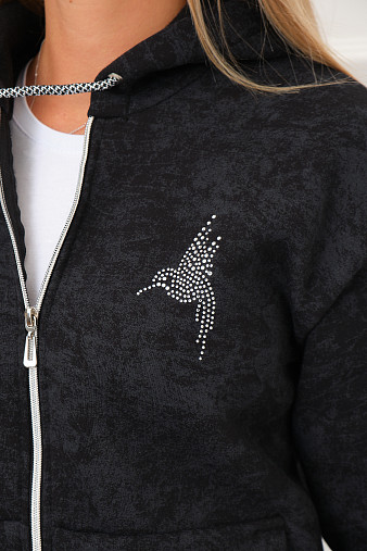 Толстовка женская Дюна начёс черный