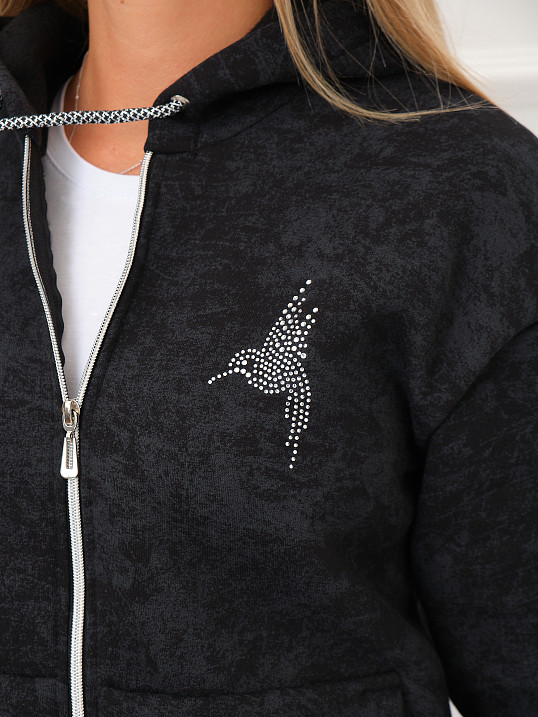 Толстовка женская Дюна начёс черный