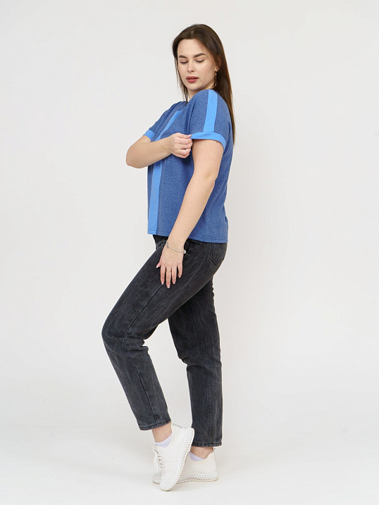 Футболка женская Моника индиго/меланж