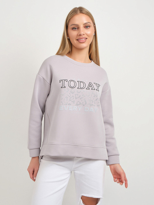 Свитшот женский Лео серый