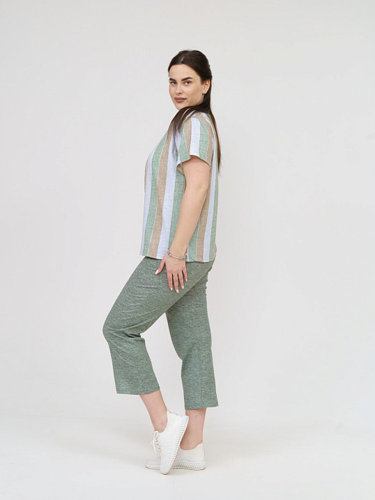 Костюм Поэзия фисташка/полоса