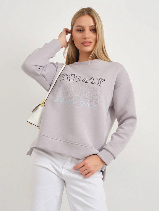 Свитшот женский Лео серый