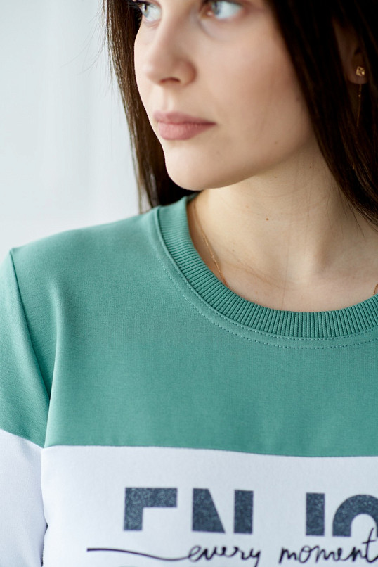 Толстовка женская Триада аква/мята