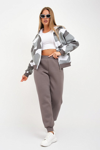 Костюм женский Дюна набивка начёс серый