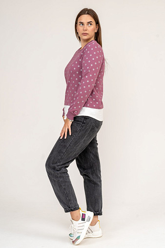 Толстовка женская Аврора лиловый/горох