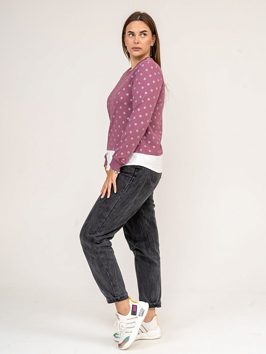 Толстовка женская Аврора лиловый/горох