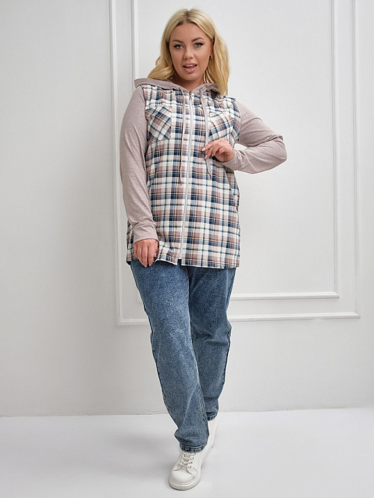 Рубашка Азарт-2 беж/клетка