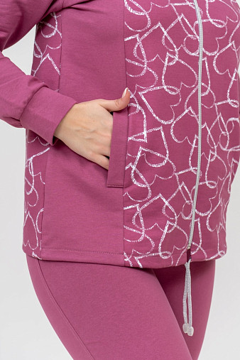 Костюм Теплый вечер брусника/сердца