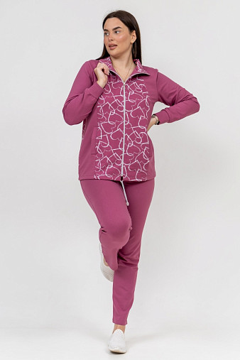 Костюм Теплый вечер брусника/сердца