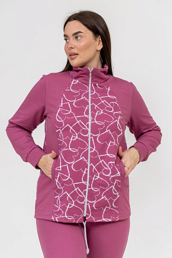 Костюм Теплый вечер брусника/сердца