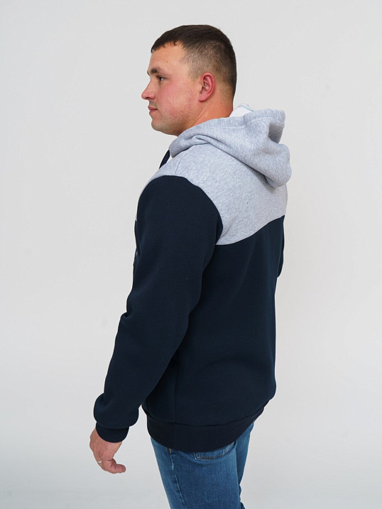 Толстовка мужская Фаворит синяя 3-х нитка начес