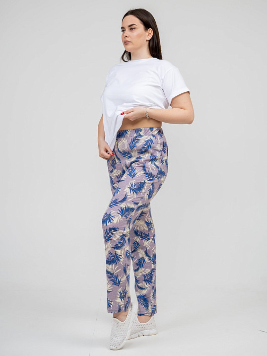 Брюки Силуэт беж/листья