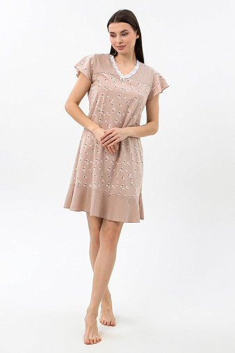 Ночная сорочка Астра крыло беж/цветы