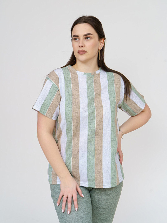 Костюм Поэзия фисташка/полоса