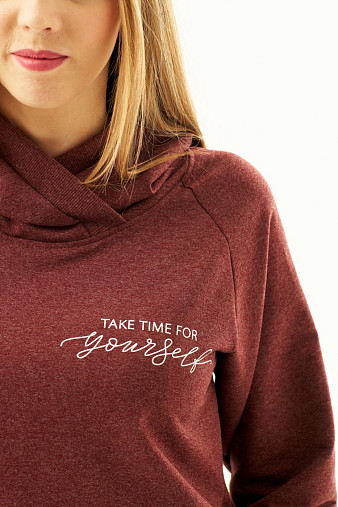 Толстовка женская ТЖФ-06 бордо/меланж