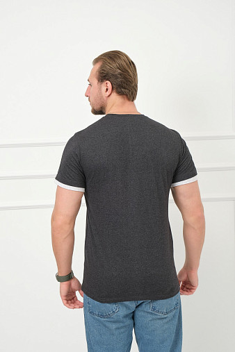 Футболка мужская Респект антрацит/меланж