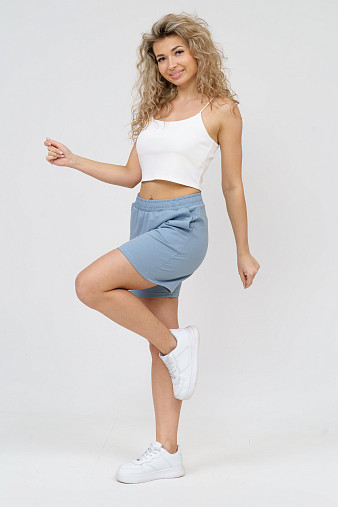 Шорты женские футер голубая дымка