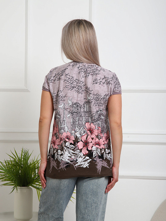 Футболка Сердечное тепло капучино/буквы