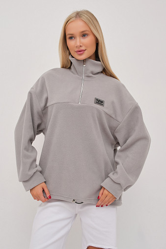 Толстовка жен. Тренд флис св.серый