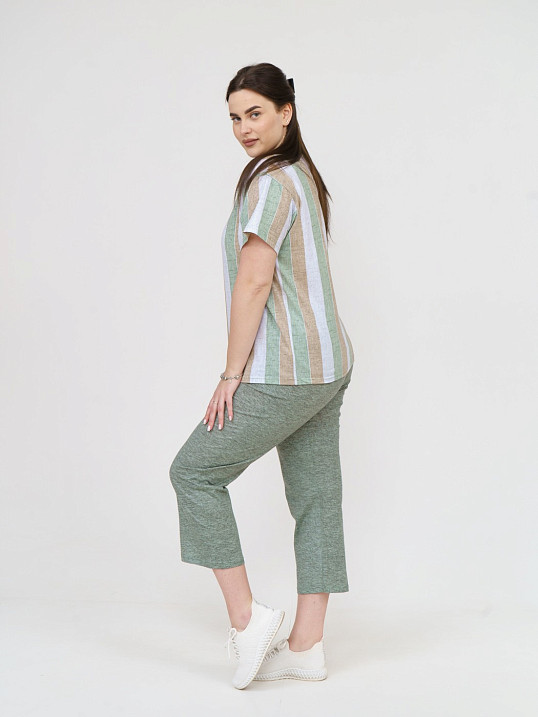 Костюм Поэзия фисташка/полоса