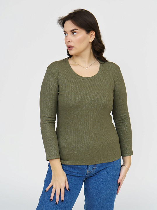 Джемпер женский Флирт рукав 3/4 хаки