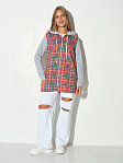 Рубашка жен. Гармония красная/клетка
