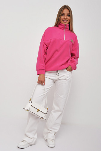 Толстовка жен. Тренд флис малина