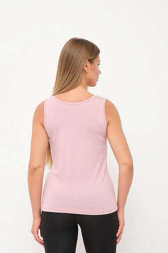 Майка вискозная однотонная пудра
