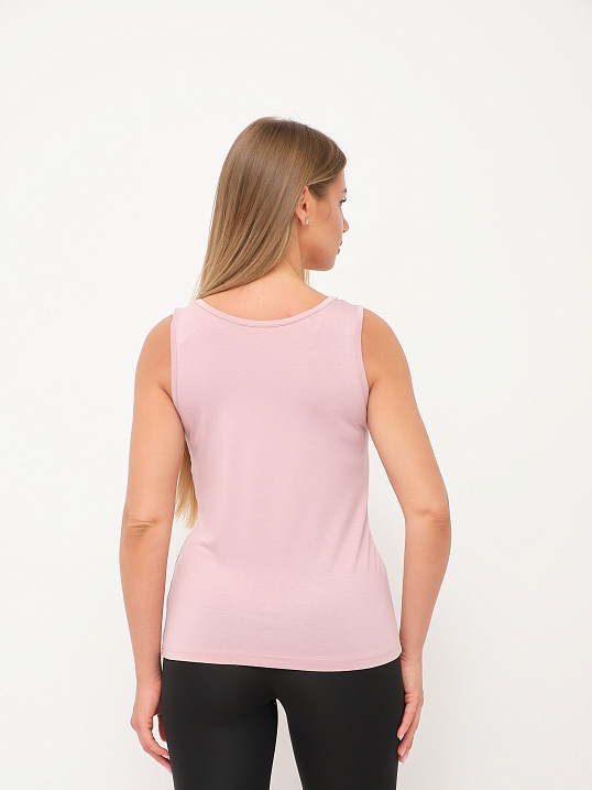 Майка вискозная однотонная пудра