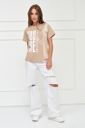 Футболка женская Рефлекс таба/беж