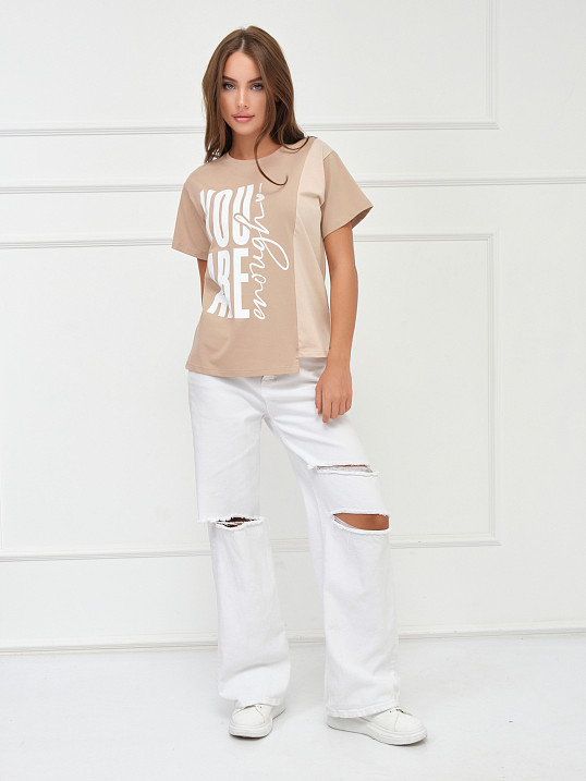 Футболка женская Рефлекс таба/беж