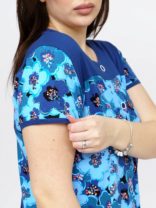 Халат Дыхание Лета петроль/цветы