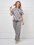 Костюм Моника серый/цветы